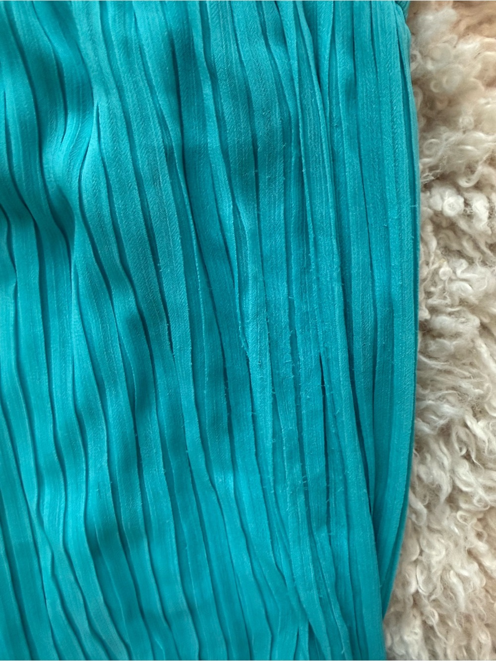 BeBop Aqua Pleated Spaghetti Strap Dress / Size Medium Blue Sundress - Picture 4 of 7